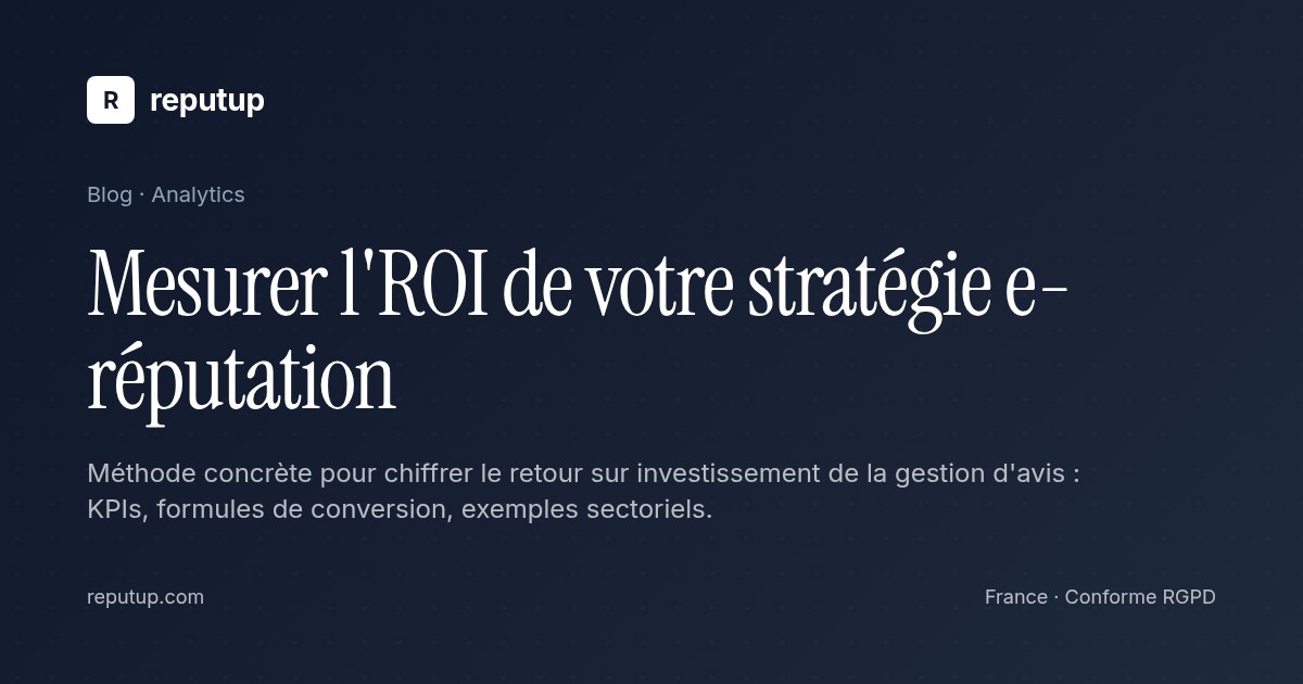 Mesurer l'ROI de votre stratégie e-réputation